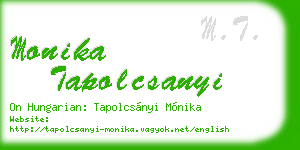 monika tapolcsanyi business card